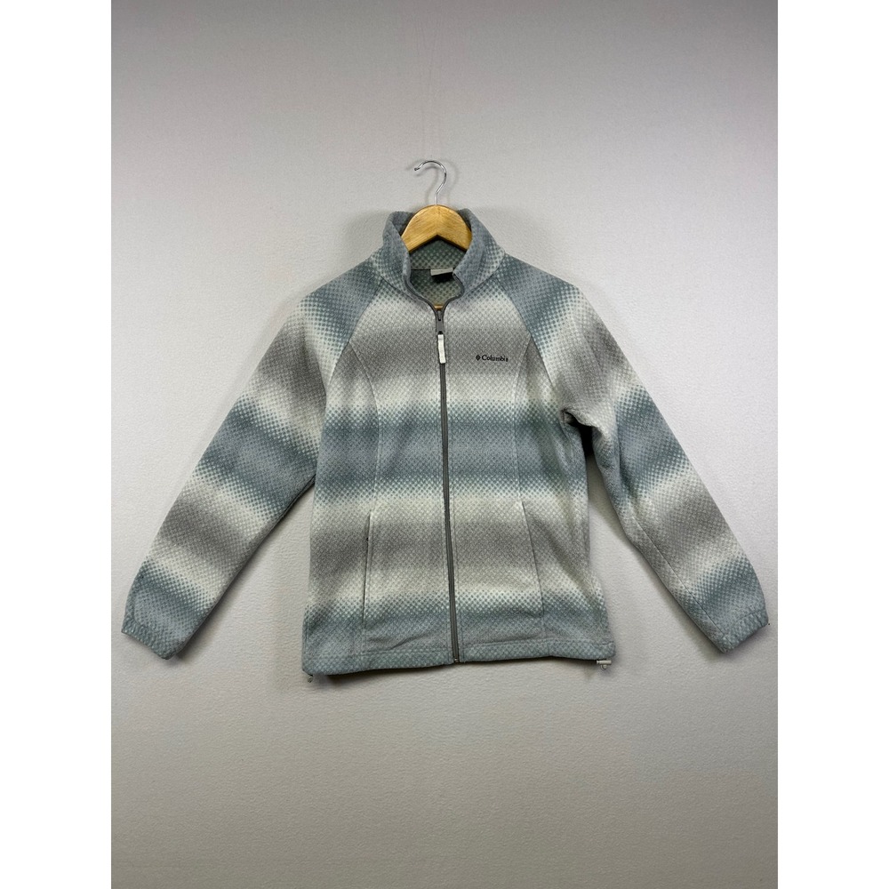 Gorpcore Columbia Womens Small Grey Ombre Diamond Full Zip Fleece Jacket XL6809